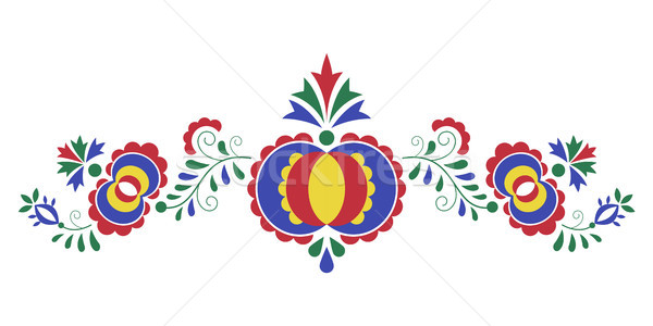 Traditional folk ornament, the Moravian ornament from region Slovacko, floral embroidery symbol isol Stock photo © kurkalukas