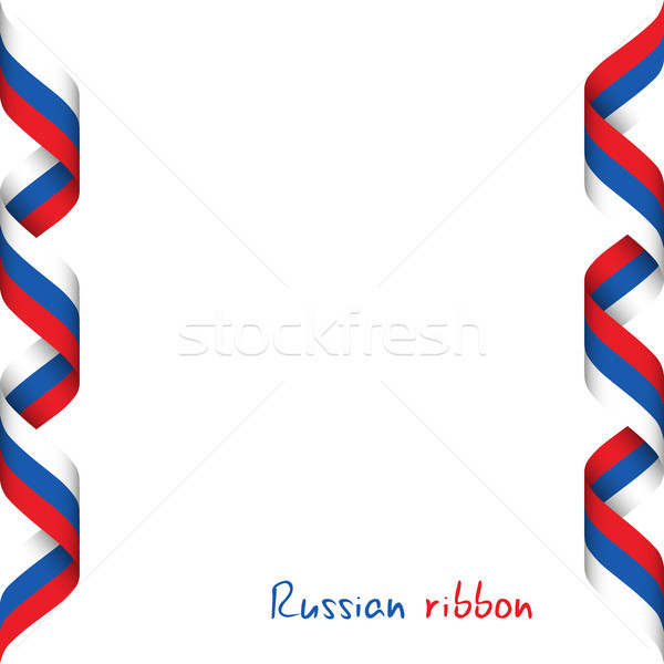 Colored ribbon with the Russian tricolor, symbol of the Russian flag isolated on white background, s Stock photo © kurkalukas