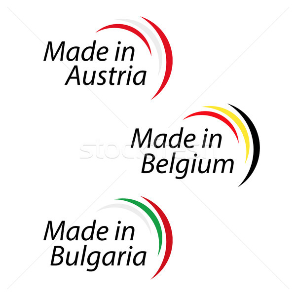 Egyszerű logók Ausztria Belgium Bulgária vektor Stock fotó © kurkalukas