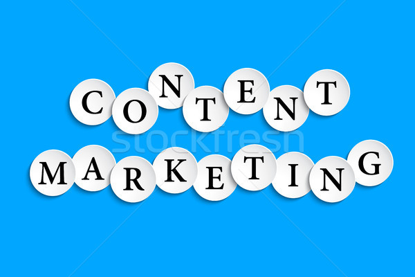 Content marketing inscription composed of paper wheels with shadow, digital marketing, social media  Stock photo © kurkalukas