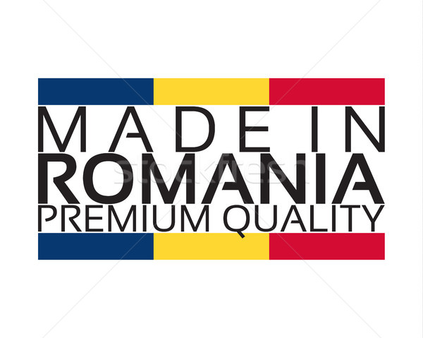 Made in Romania icon, premium quality sticker with Romanian colors, vector illustration isolated on  Stock photo © kurkalukas