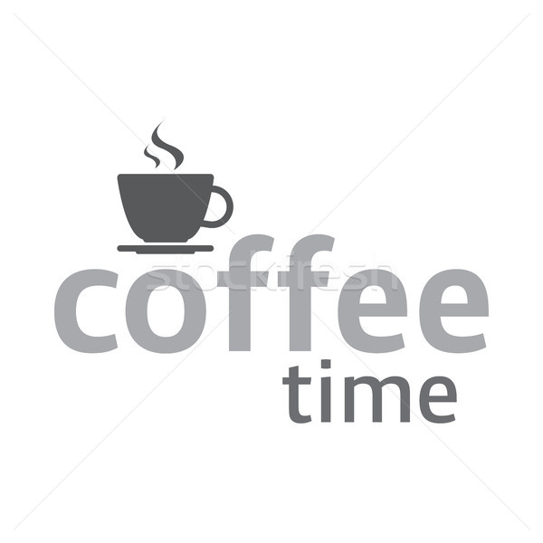 Cup of coffee, coffee time logotype, cup of espresso, vector illustration isolated on white backgrou Stock photo © kurkalukas