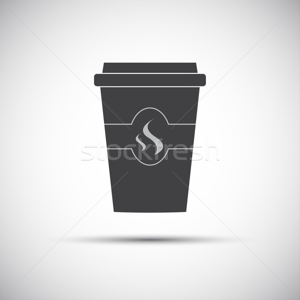 Simple icon paper cup of coffee, vector illustration Stock photo © kurkalukas