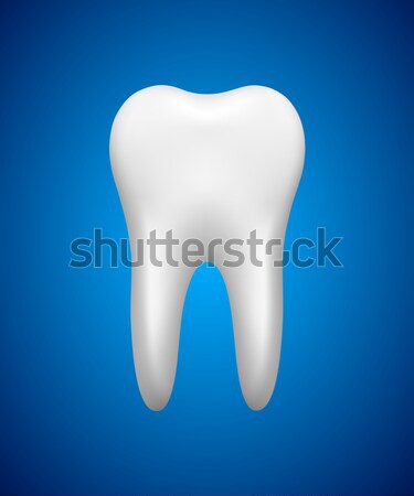 White tooth on blue background, stomatology icon, realistic vect Stock photo © kurkalukas