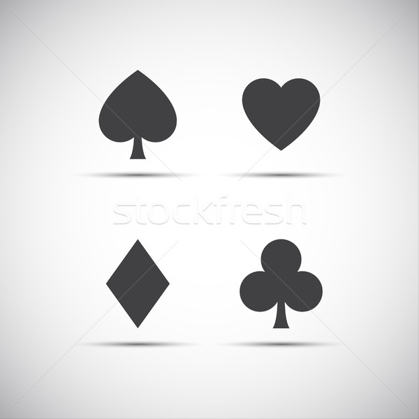 Playing Card Symbols Isolated On White Background Vector Illust