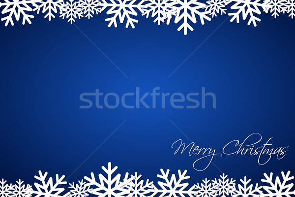 Christmas blue background lined snowflakes, simple holiday card, Merry Christmas Stock photo © kurkalukas