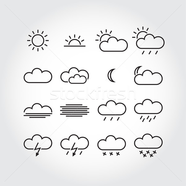 Simple weather icons, minimalistic vector icons Stock photo © kurkalukas