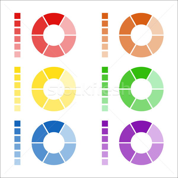 Foto stock: Establecer · circular · espectro · ruedas · colección · diagramas