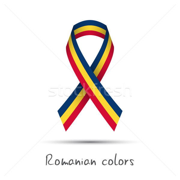 Modern colored vector ribbon with the Romanian tricolor isolated on white background, abstract Roman Stock photo © kurkalukas