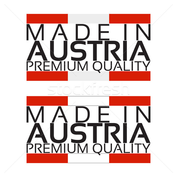 Made in Austria icon, premium quality sticker with Austrian colors, vector illustration isolated on  Stock photo © kurkalukas