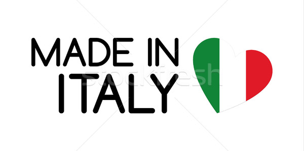 Made in Italy symbol with heart in the colors of the Italian tricolor Stock photo © kurkalukas
