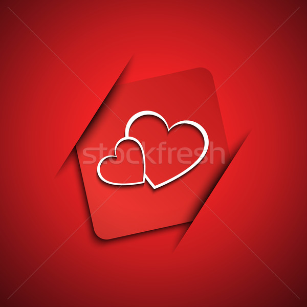 Vector valentines day card with two hearts Stock photo © kurkalukas