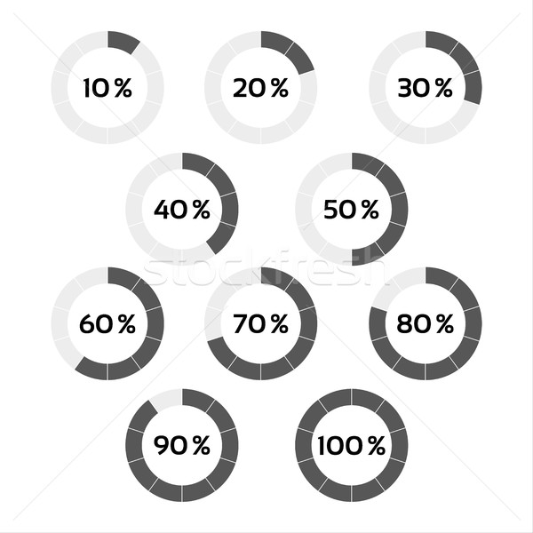 Foto d'archivio: Vettore · cerchio · diagramma · dieci · passi · percentuale