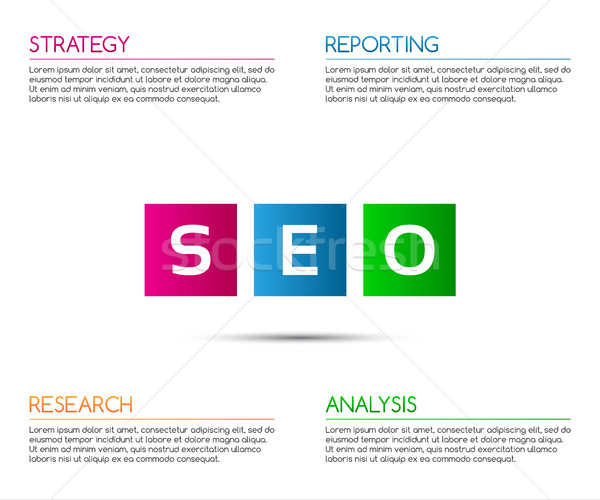 Minimalistic seo infographic template for your business project, Stock photo © kurkalukas