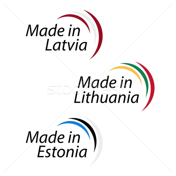 Simple logos Made in Latvia, Made in Lithuania and Made in Estonia, vector logos with Latvian, Lithu Stock photo © kurkalukas