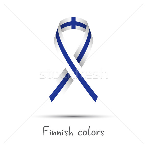 Modern colored vector ribbon with the Finnish colors isolated on white background, abstract Finnish  Stock photo © kurkalukas