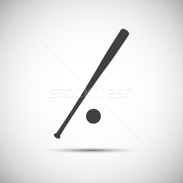 Simple icône batte de baseball fond équipe balle Photo stock © kurkalukas