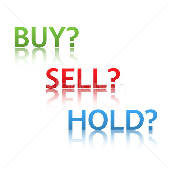 Stock market options, three business variants, buy, sell, hold, sales trade icons isolated on white  Stock photo © kurkalukas