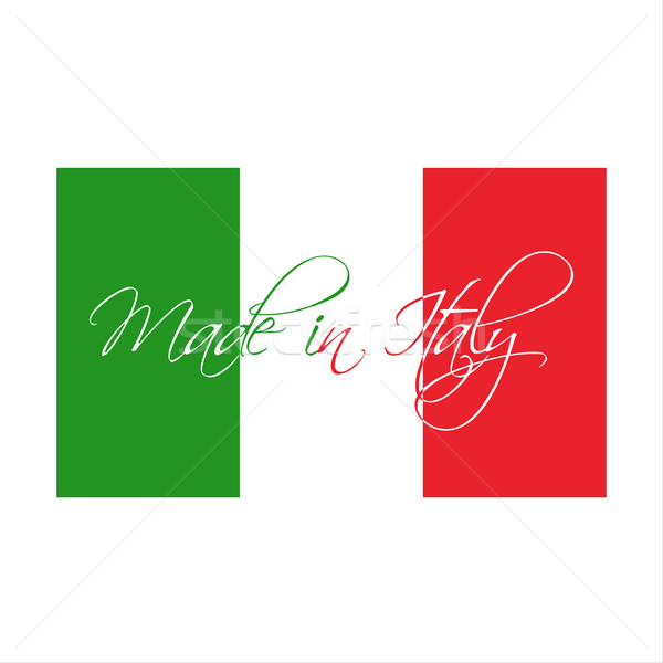 Made in Italy symbol, Italian flag with handmade title Made in I Stock photo © kurkalukas
