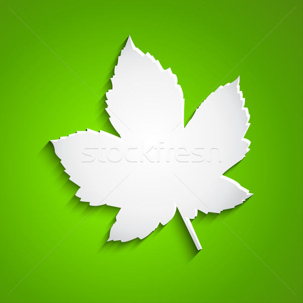 Vector abstract maple leaf on green background Stock photo © kurkalukas