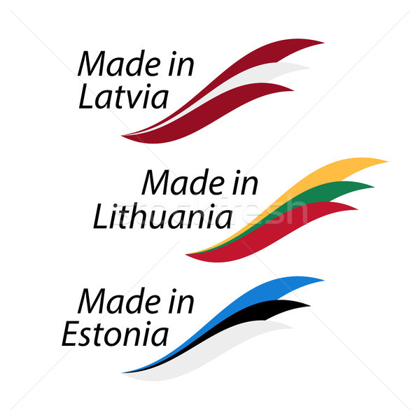 Foto stock: Simples · logos · Látvia · Lituânia · Estônia · vetor