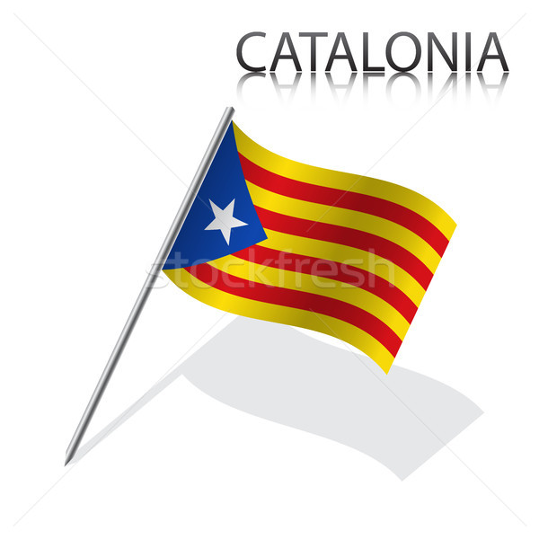 Stock photo: Catalan flag, Catalonia, simple vector illustration of the Catalan flag isolated on a white backgrou