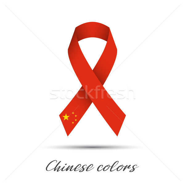 Modern colored vector ribbon with the Chinese colors isolated on white background, abstract Chinese  Stock photo © kurkalukas