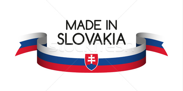 Colored ribbon with the Slovak tricolor, Made in Slovakia symbol Stock photo © kurkalukas