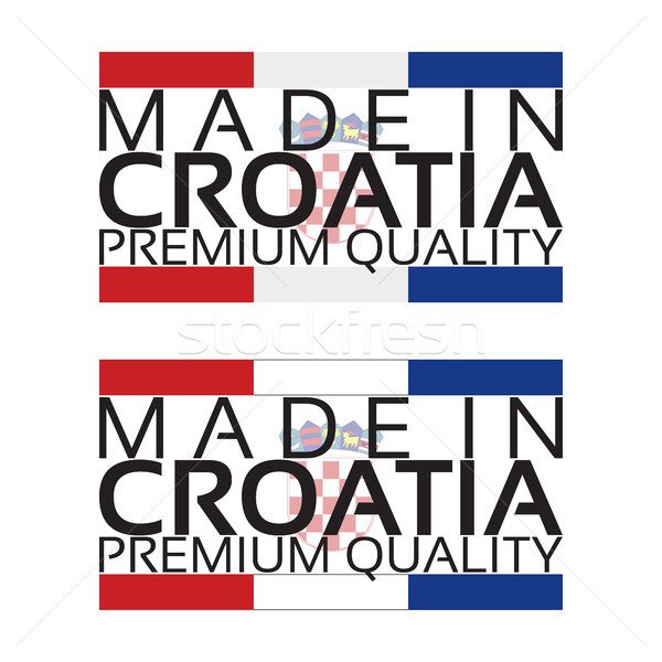 Made in Croatia icon, premium quality sticker with Croatian colors, vector illustration isolated on  Stock photo © kurkalukas
