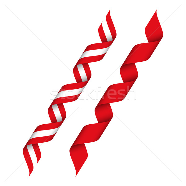 Shiny red ribbons isolated on white background, vector illustrat Stock photo © kurkalukas