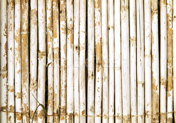Eski bambu duvar yıpranmış beyaz boya Stok fotoğraf © Kuzeytac
