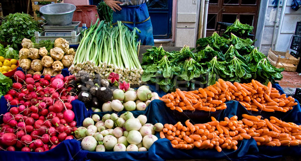 Fresh Organic Vegetables At A Street Market In Istanbul, Turkey. Stock photo © Kuzeytac
