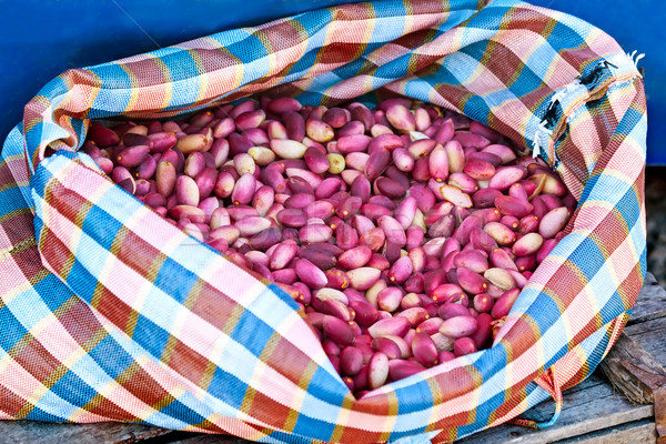 Organic Fresh Pistachios In A Sack Stock photo © Kuzeytac