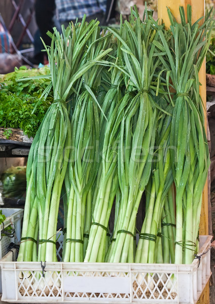 Foto stock: Fresco · orgânico · rua · mercado · alho-porro · outono