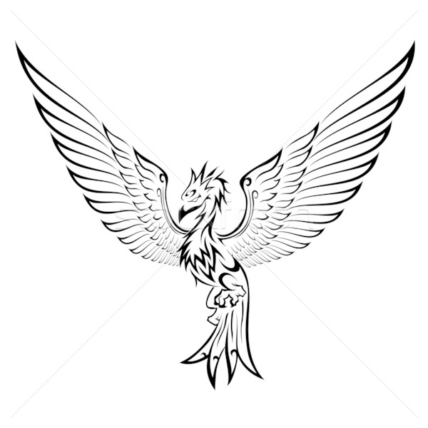 Phoenix tattoo Tribal ontwerp achtergrond vrede Stockfoto © kuzzie