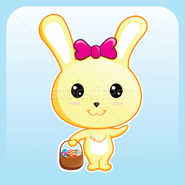 Easter bunny cute ilustracja Wielkanoc strony królik Zdjęcia stock © kuzzie