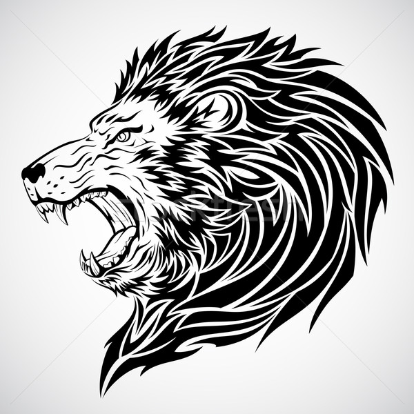 Lion Head Tattoo vector illustration © kuzzie (#759172) | Stockfresh