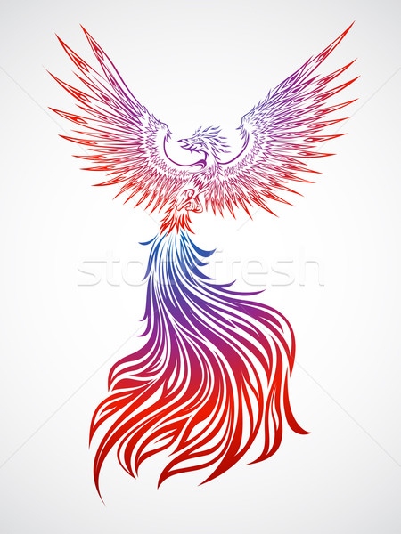 Emelkedő Phoenix színes illusztráció terv háttér Stock fotó © kuzzie