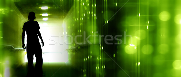 Abstract teen silhouet tiener permanente achtergrond Stockfoto © kwest