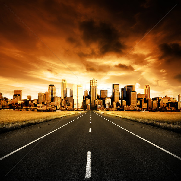 Miejskich autostrady niebo miasta podróży budynków Zdjęcia stock © kwest