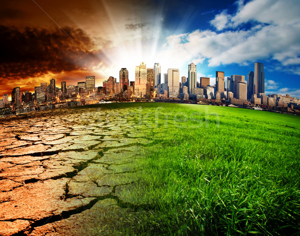 Mondial catastrophe ville effet changement climatique [[stock_photo]] © kwest