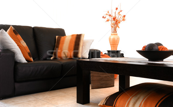 Turuncu iç modern kahverengi ev moda Stok fotoğraf © kwest