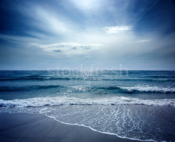 海景 美麗 海灘 水 雲 海 商業照片 © kwest