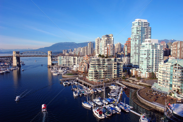 Vancouver kikötő festői víz utazás épületek Stock fotó © kwest