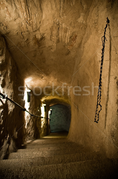Starych loch schody zamek tunelu Zdjęcia stock © kyolshin