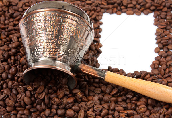 Kávé edény bab fotó kávé keret Stock fotó © kyolshin