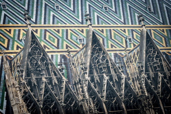 Roof of old Stephansdom in Vienna, Austria. Stock photo © kyolshin