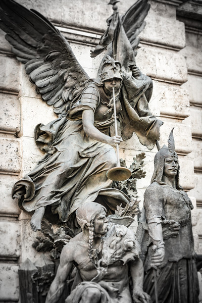 Statues in Budapest on castle hill. Stock photo © kyolshin