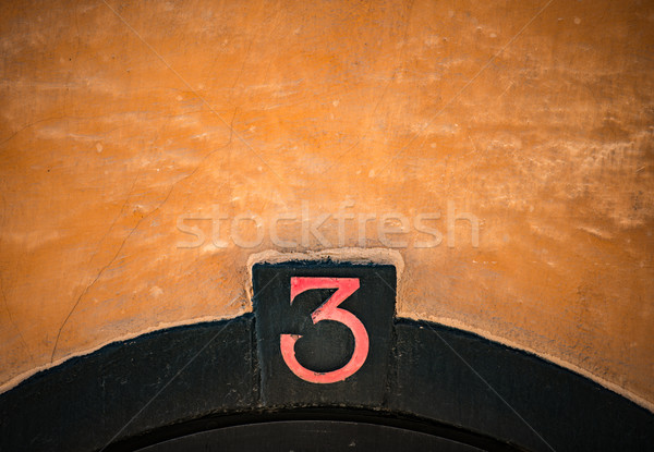 House number sign in Stockholm, Sweden Stock photo © kyolshin