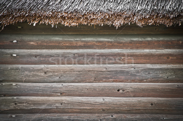 Legno muro paglia tetto libero Foto d'archivio © kyolshin